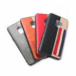 Wholesale Galaxy S9+ (Plus) Striped Hand Strap Grip Holder PU Leather Case (Gray)